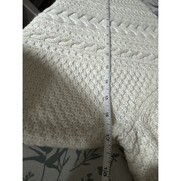 Gap Fisherman Sweater Womens XS Cream Off White Ivory Cable Knit Crew Pullover - Picture 6 of 7